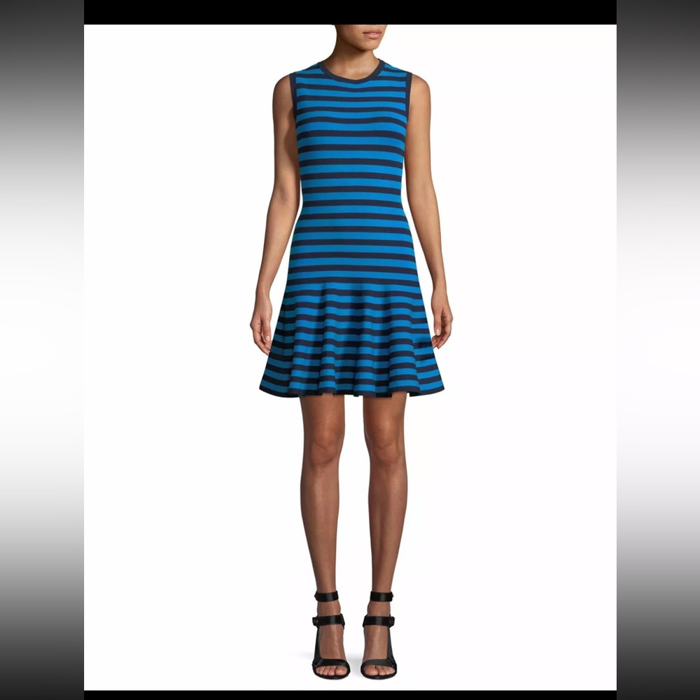 Michael Kors Collection Blue Striped Sleeveless Dress size XS